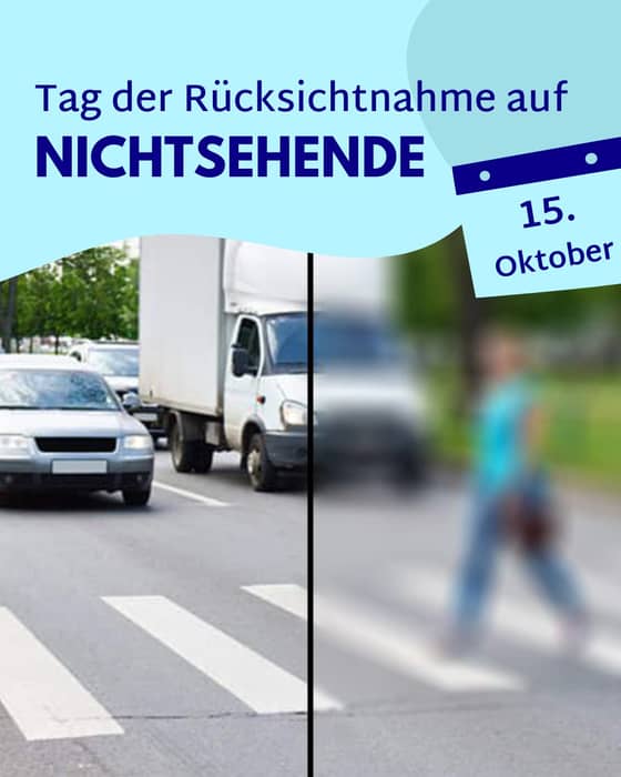 🤍 Heute ist der Tag der Rücksichtnahme auf Nichtsehende! 🤍
🌍 Unsere Augen versorgen uns mit etwa 80 % der Informationen, die wir aus unserer Umgebung aufnehmen. Doch was passiert, wenn dieser wichtige Sinn eingeschränkt ist?
👓 Als sehbehindert gilt, wer selbst mit optimaler Sehhilfe weniger als 30 % der Sehstärke eines normal sehenden Menschen hat.
🎨 Unser beigefügtes Bild veranschaulicht, wie die Welt aus dieser Perspektive aussieht.
🤝 Lasst uns heute besonders rücksichtsvoll sein und uns dessen bewusst werden, welche Herausforderungen Nichtsehende im Alltag meistern müssen.